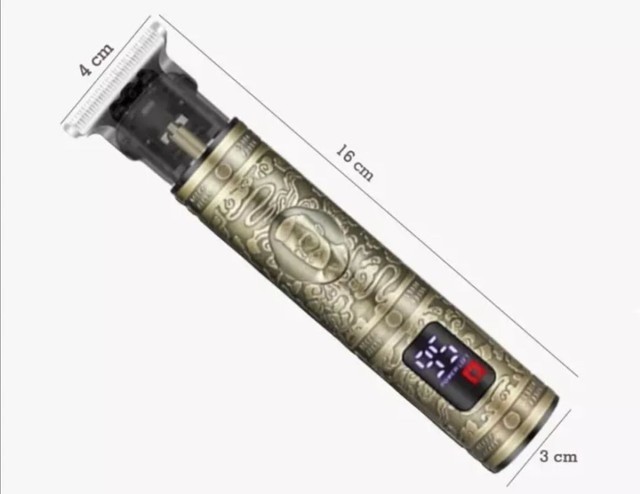 Máquina De Cortar Cabelo Kemei Km-1942 Lcd Digital Display