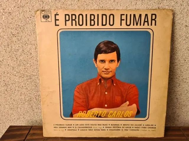 LP raríssimo Roberto Carlos 1ª edição É Proibido Fumar, de 1964