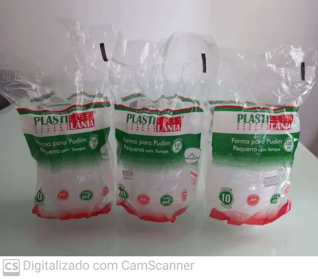 Forma de Pudim Grande com Tampa 500ml - 6 unidades - Embalagens Original