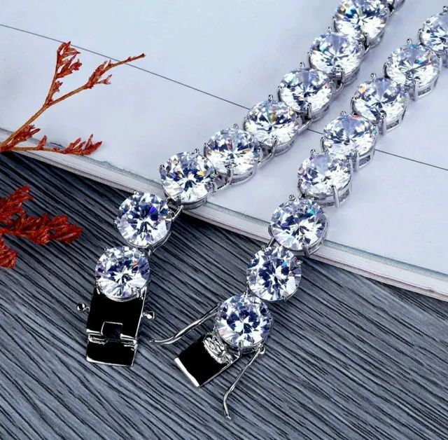 Pulseira prata com pedras embutida  - Foto 4