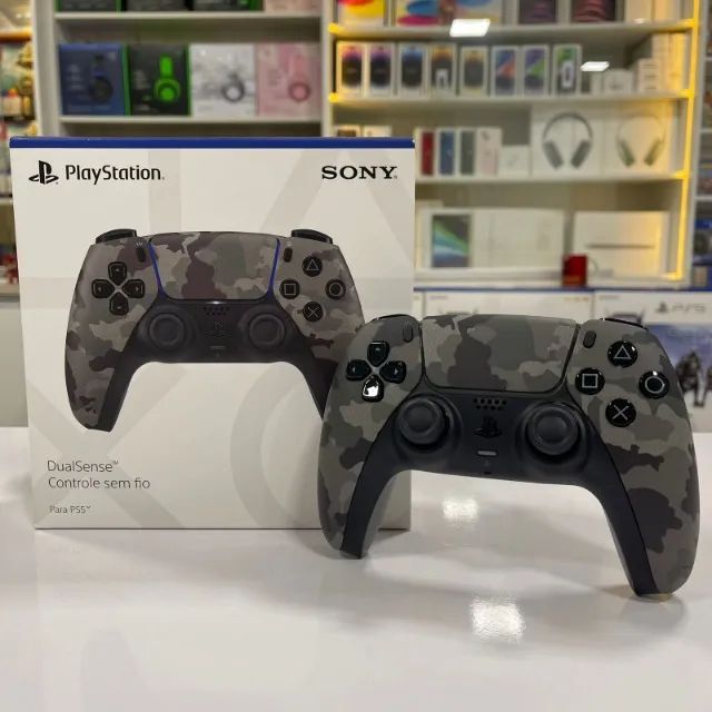 Controle Sem Fio Dualsense PlayStation 5 Cinza Camuflado