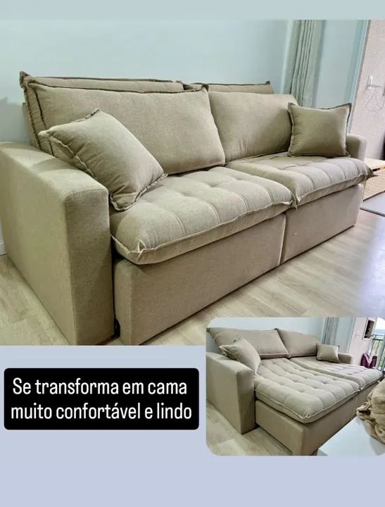 Sofá cama slim mega confortável sem aquela caixa grande atrás ótimo aproveitamento de 