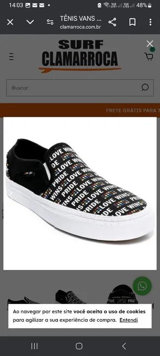 Tênis Vans Slip On Asher Pride Love Wins - Novo - Foto 4