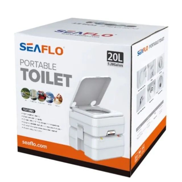 VASO SANITARIO QUIMICO PORTATIL MULTIFUNCIONAL PREMIUM SEAFLO 20L - Foto 4