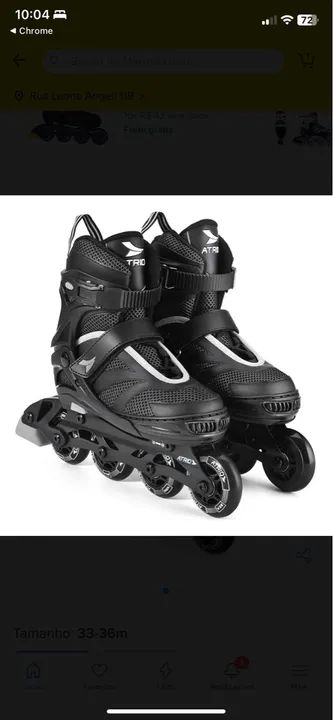 Patins átrio inline rolamento abec 7 - alumínio tamanho 33/36 a