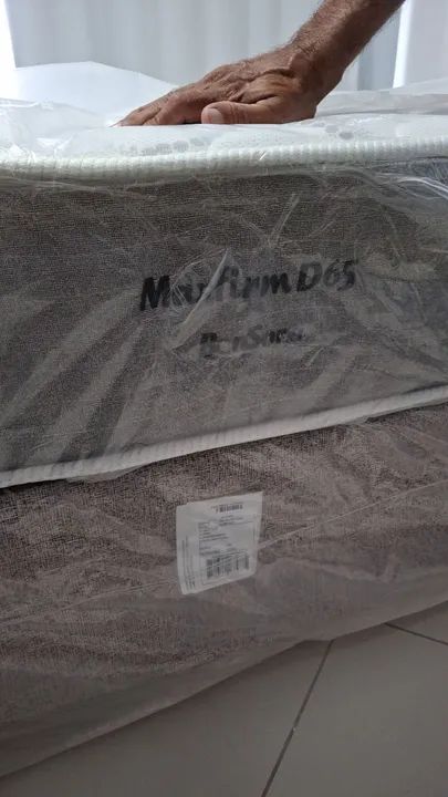 Conjunto box casal bon sono D.65 max firme ortopédico 100%espuma  - Foto 2
