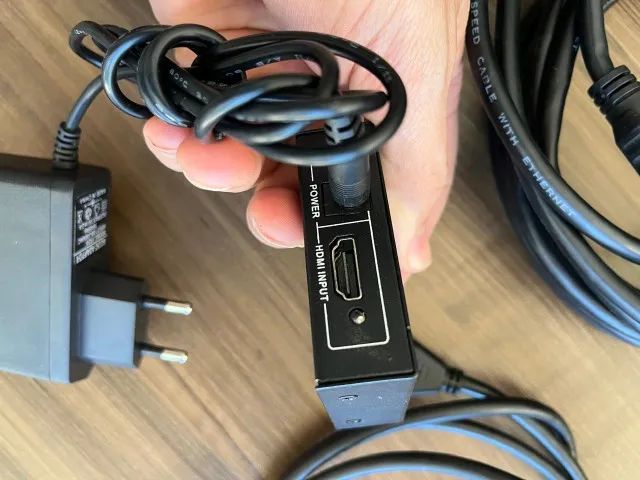 Splitter Hdmi 1x2 Kp-3471 Knup + Cabo HDMI 5 mt  + Cabo HDMI 1,5 mt - Foto 4