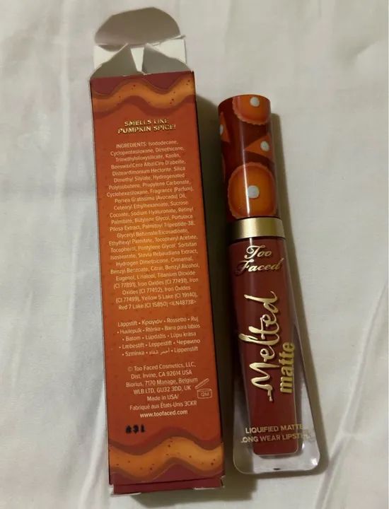 Batom Líquido Matte Too Faced Melted Pumpkin Spice - Foto 3