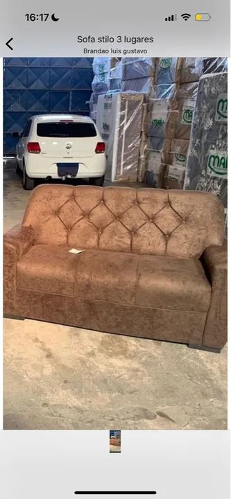Sofá 3 Lugares Marrom ou camila R$ 480,00