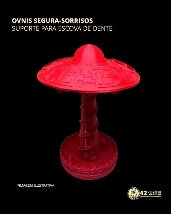 OVNIs Segura-Sorrisos - Suporte para Escova de Dente - Foto 4