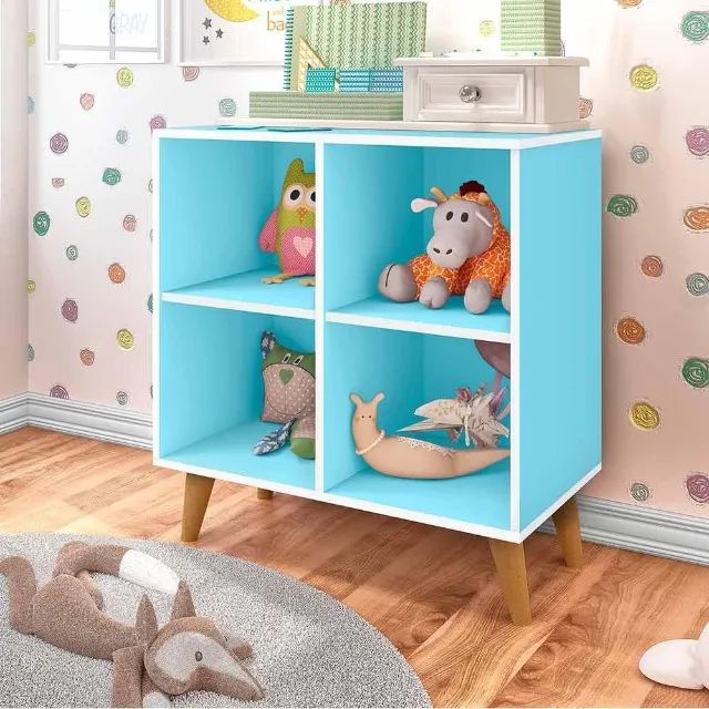 Estante Montessori 0,75 com 4 Nichos, frete gratis