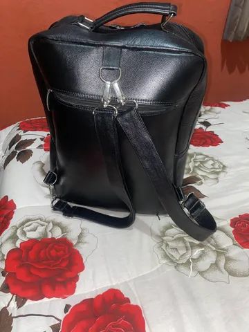 Mochila de couro legítmo preta - Foto 2