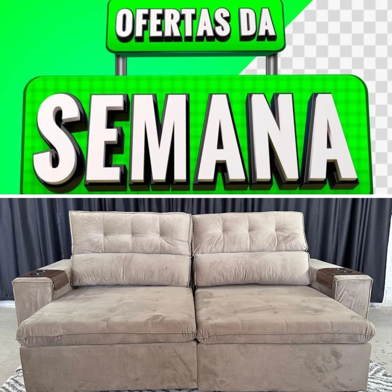 Semana da oferta, sofá retrátil 5 lugares 