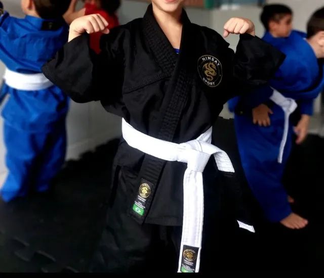 kimonos Novos infantis brim Jiu Jitsu ou Judô - Somos fabricantes - Foto 2