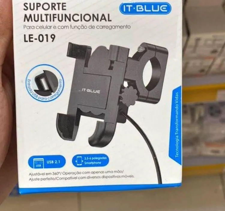 Suporte de moto para Celular Multifuncional com Carregamento LE-019