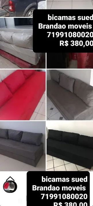 Sofa bicamas R$ 380,00 Camas de casal R$ 380,00 popular ótima espuma fotos ilustrativas