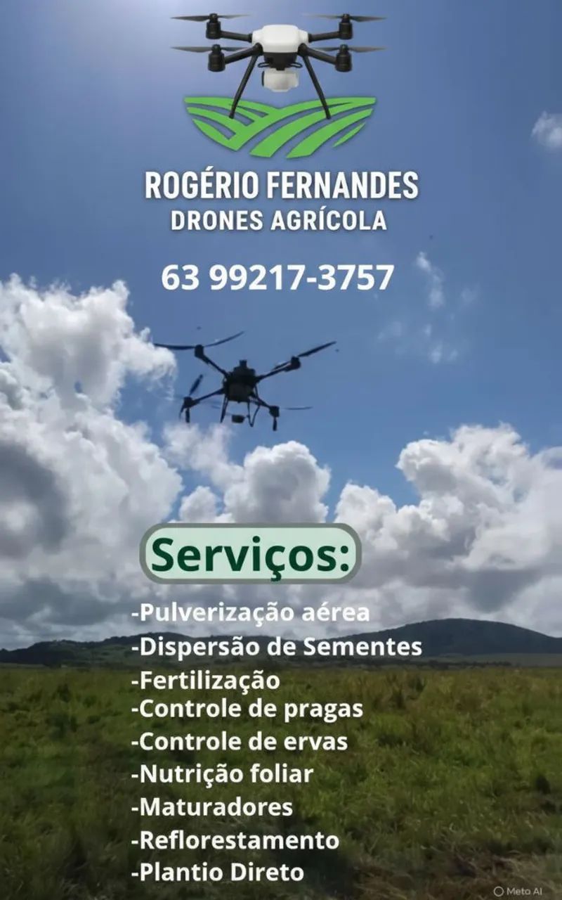 Serviço de Pulverização e semeadura  com drone agrícola