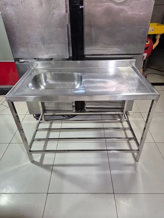 Mesa de inox com divisória em baixo  - Foto 2