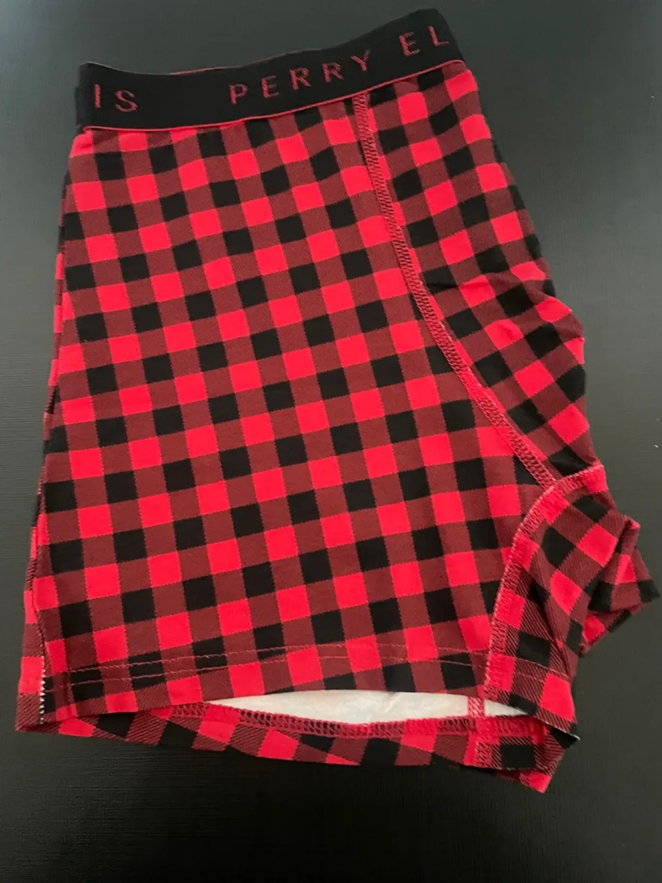 Boxer Perry Ellis xadrez vermelho e preto