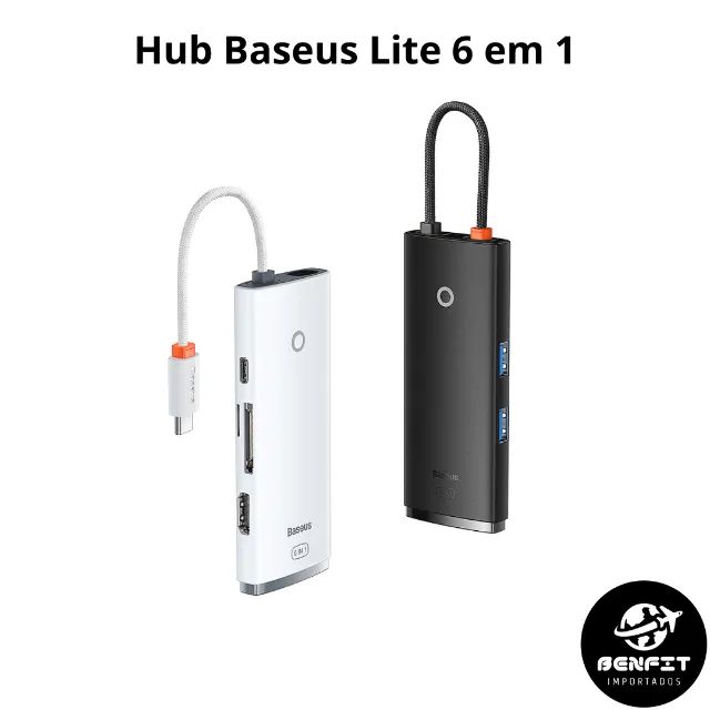 Adaptador Baseus Lite Hub Usb-C 6 Portas Para Macbook Iphone Smartphones Android