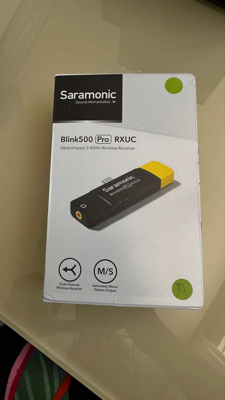 Receptor de microfone sem fio de canal duplo para iOS com conector USB-C - Android