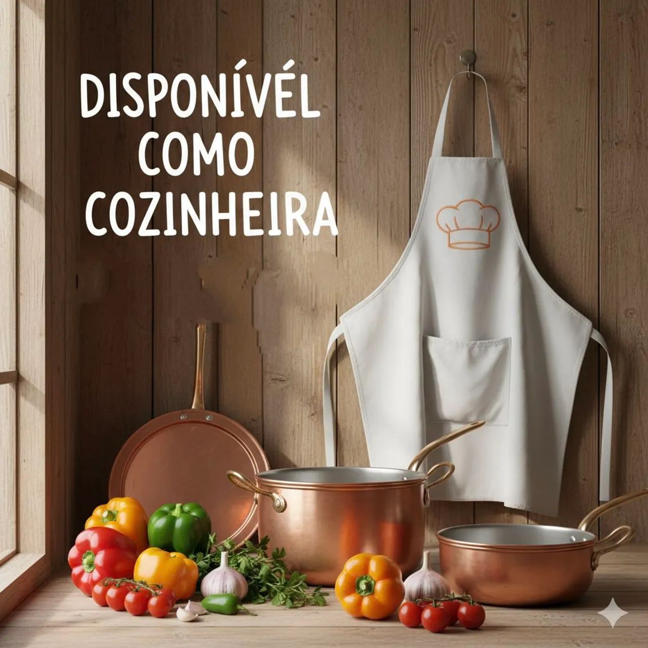 Disponível como cozinheira 