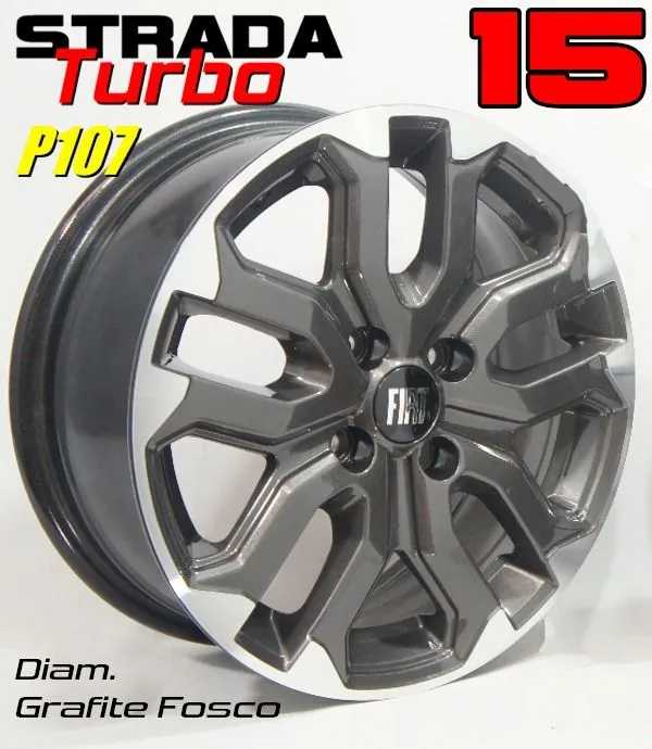 Roda aro 15 Zeus Zm695 grafite com borda diamantada tala 8 jogo