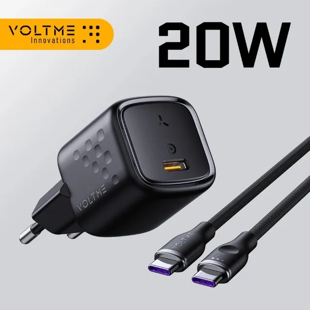 Carregador Rápido 20W VOLTME + Cabo USB-C 1m VOLTME