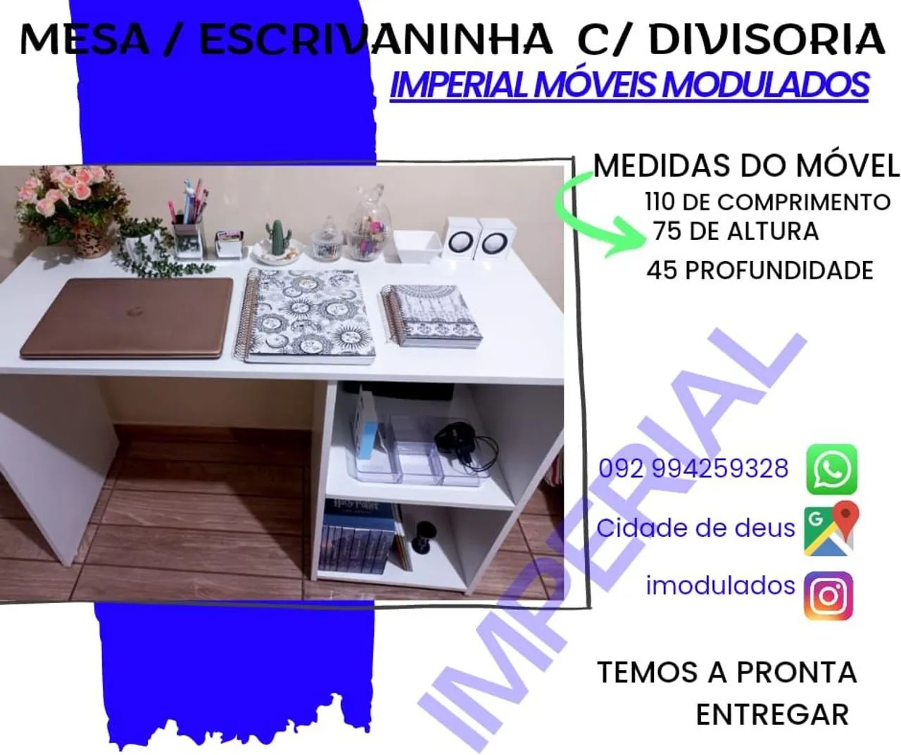 Escrivaninha com Divisória - Imperial Móveis