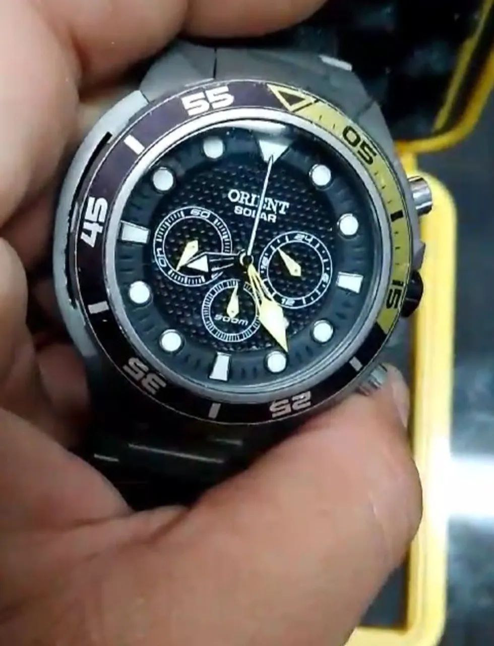 Relógio Orient sSeatech Solar Masculino em titânio 