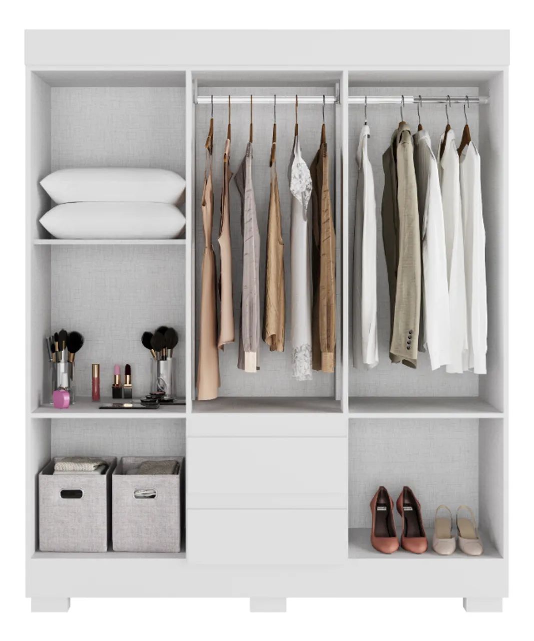 Guarda Roupa Casal com 6 Portas e 2 Gavetas Maya - Foto 4