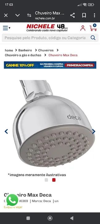 Chuveiro Max Deca  usado 446520262353244161