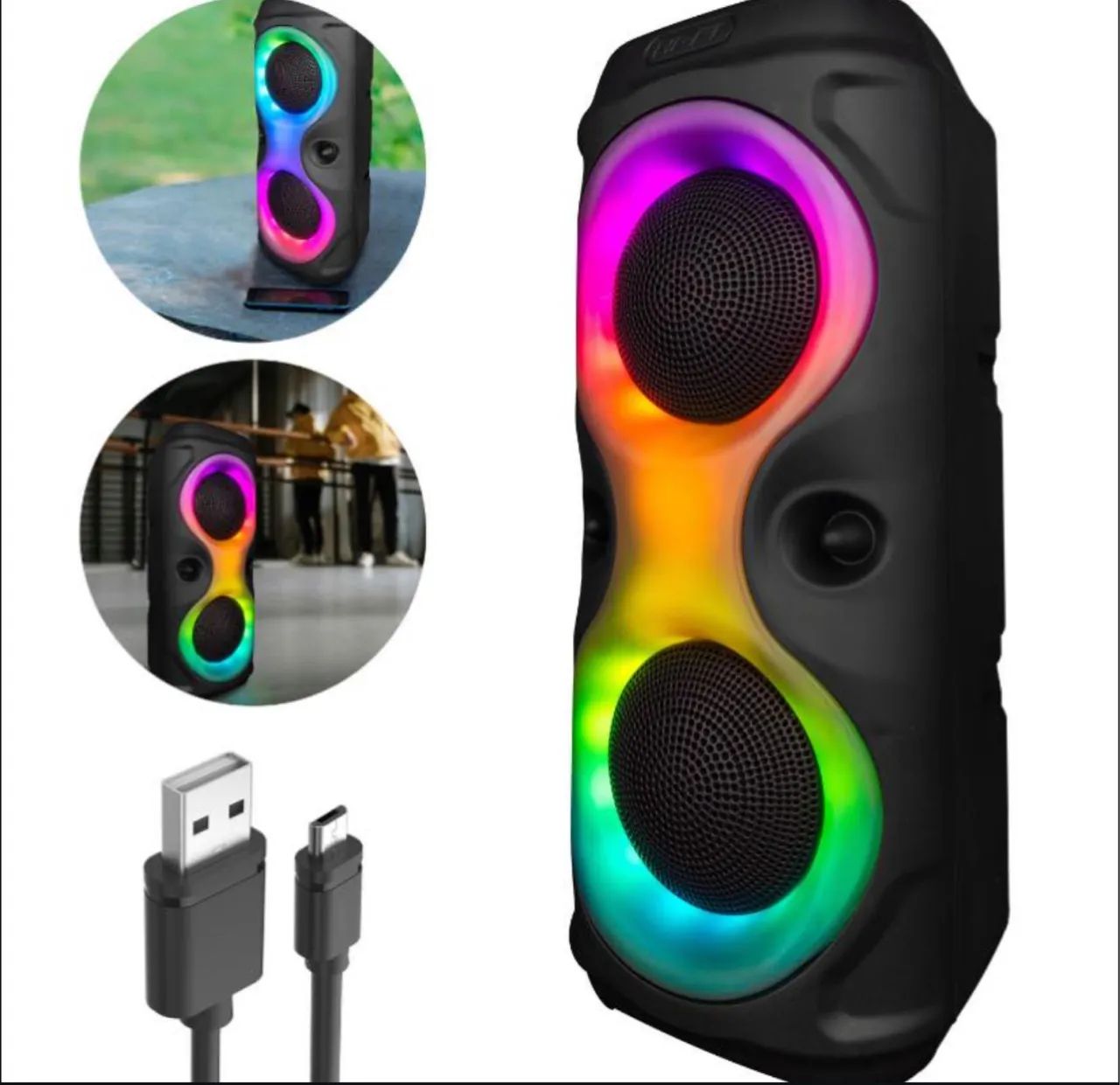Caixa de som bluetooth portátil e com alça para transportar Entregamos 