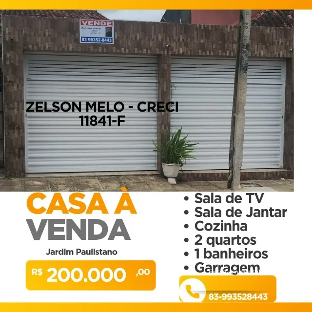 Vendo casa 2 quartos + DCE garagem 2 carros