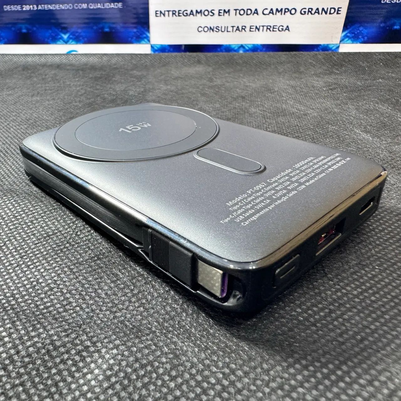Carregador Portátil turbo 22.5W Power Bank 10000mAh Com MagSafe PT-0967 - Foto 4