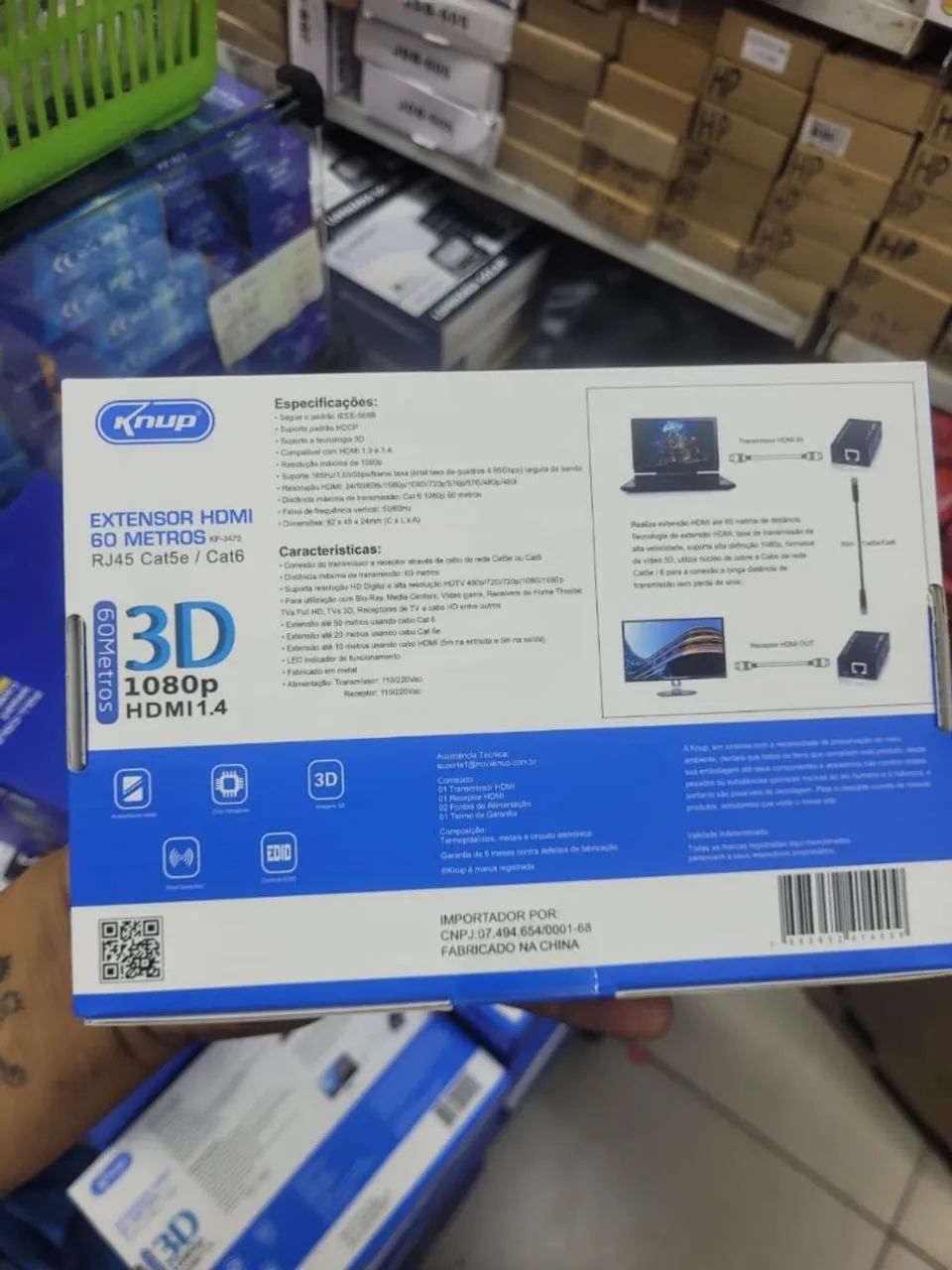Extensor HDMI por Cabo de Rede Cat5e/6 - 1080p - até 60 Metros R$180,00 - Foto 5