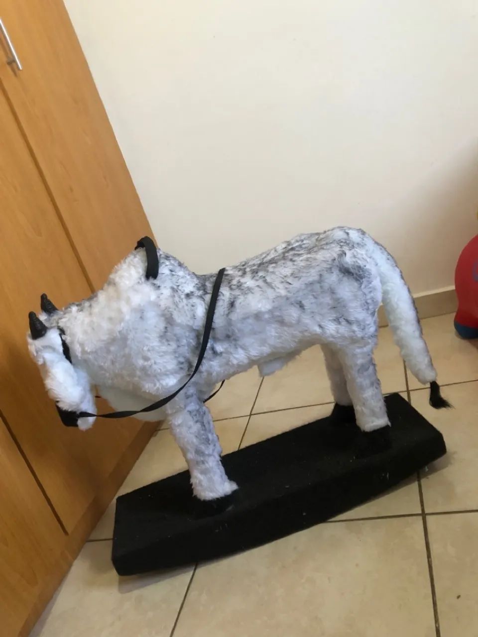 Boi boizinho com base de madeira de balanço 