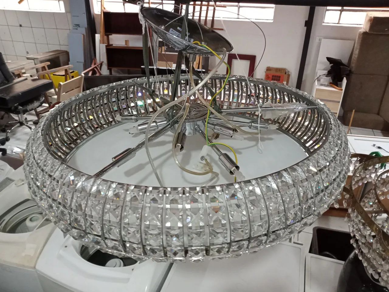 Lustre Suspenso em Cristal e Vidro - Foto 2