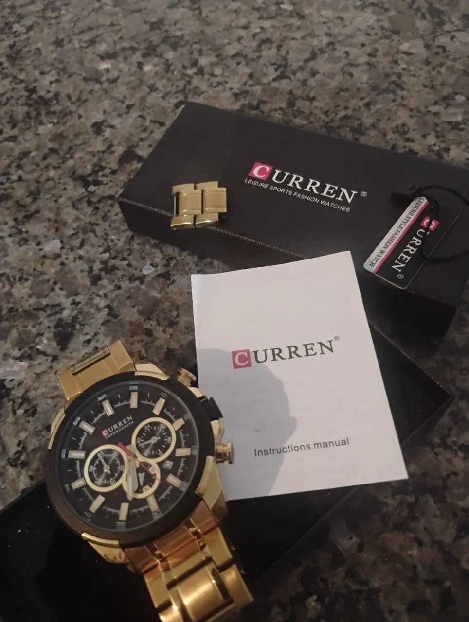 Relógio Curren Dourado Cronógrafo - Elegância e Estilo