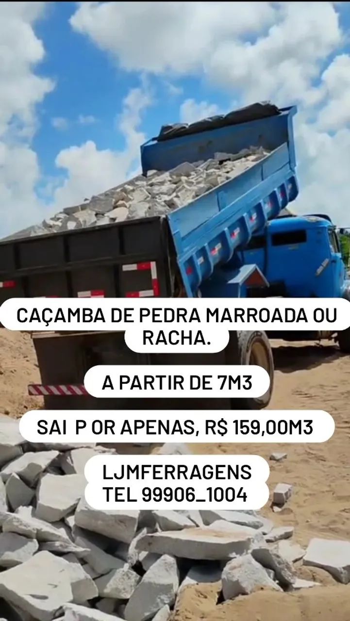 Caçamba de Pedra Marroada ou Racha