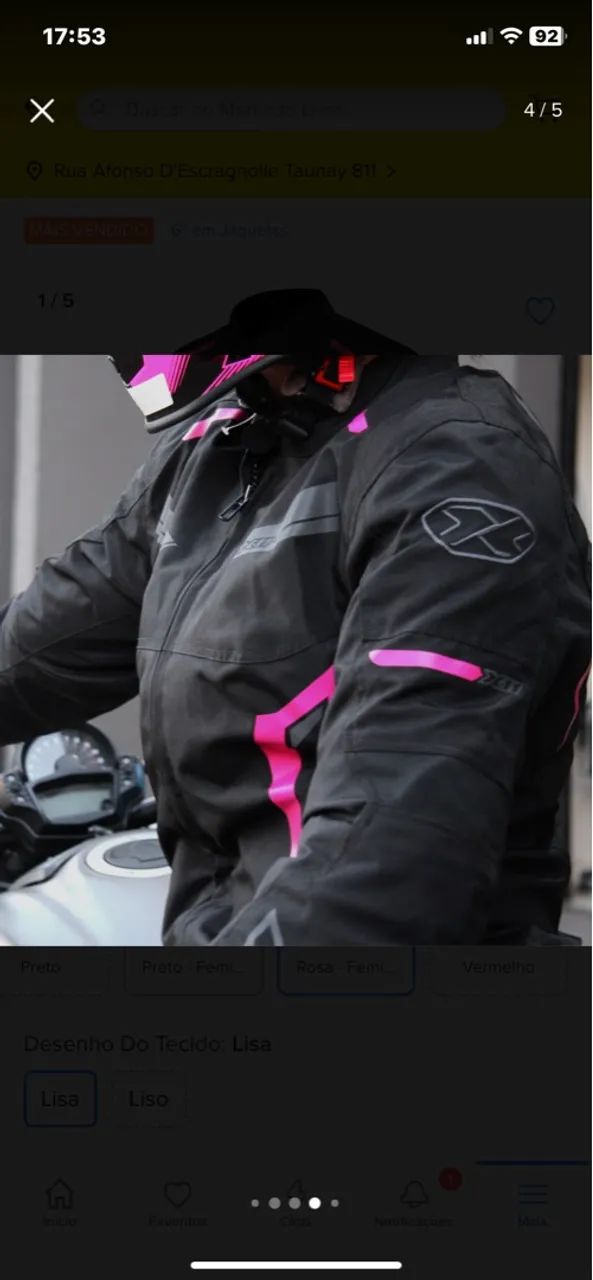 Jaqueta de Moto Feminina X-TREME - Preto e Rosa - Foto 3
