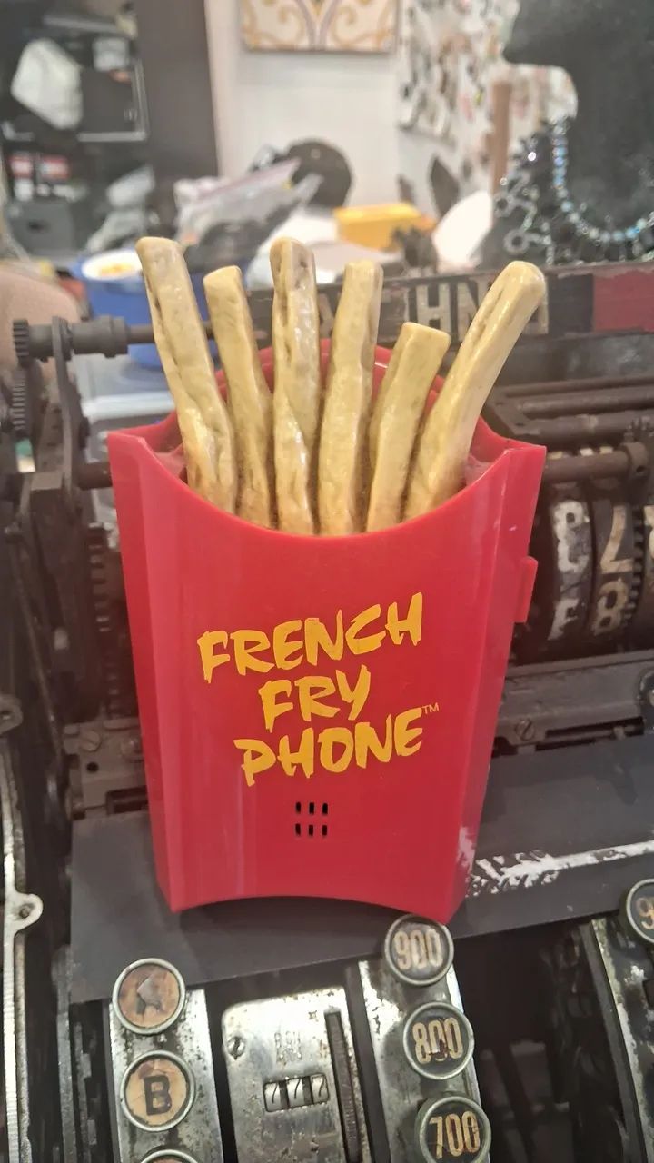 Sensacional e antigo telefone em forma de BATATAS FRITAS com belíssimo acabamento - - Foto 2