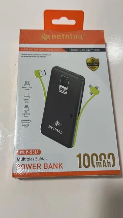 Power Bank 10000 mAh Peining - Novo - Foto 3