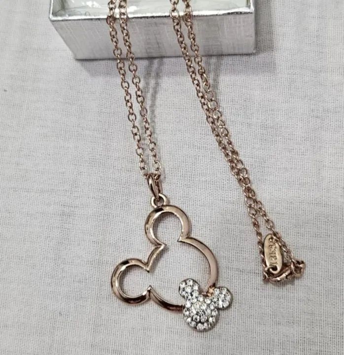 Colar Mickey Mouse Rose Gold com Pedrarias