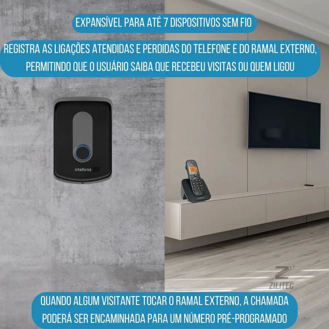 Interfone com Vídeo e Telefone Sem Fio para Segurança Residencial - Foto 2