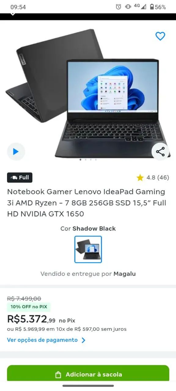Notebook Gamer Lenovo Ideapad Gaming 3i, i5-11300H, GTX1650 4GB, 1TB, 16GB RAM, WINDOWS 11 - Foto 5