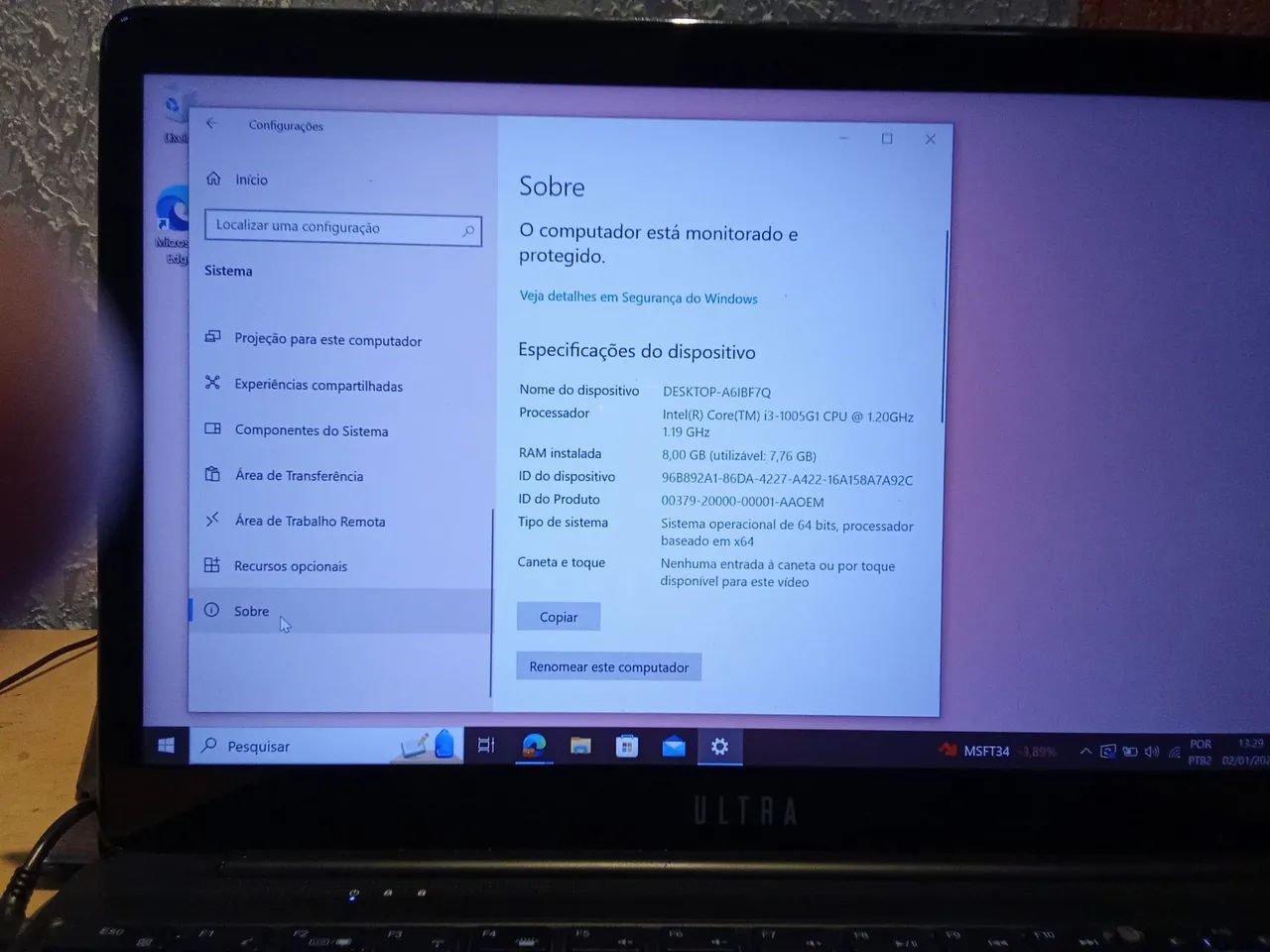 Ultra Intel Core 15 8 gb RAM 256gb SSD 14 POL-U154 PRETO