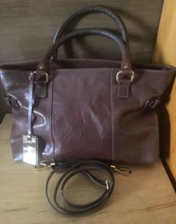 Bolsa Couro Legitmo Marrom Santa Lolla - Foto 2