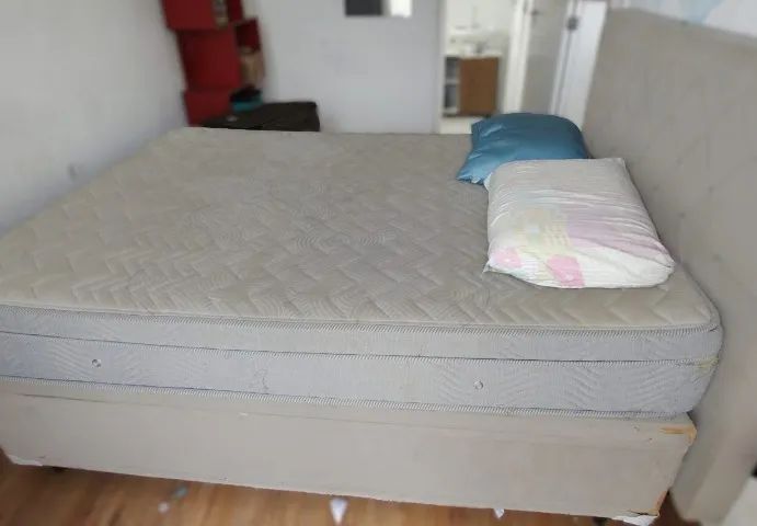 Cama Box Casal Baú + Colchão de Molas Queen Size