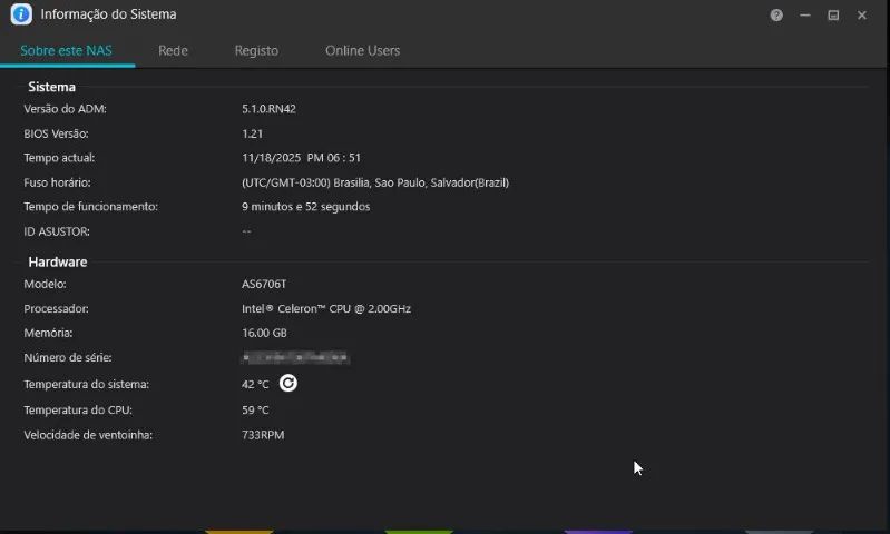 Storage NAS Asustor Lockestor 6 Gen2 AS6706T - 6 Bays - 2x 2.5Gbps - With Warranty64529511901443124